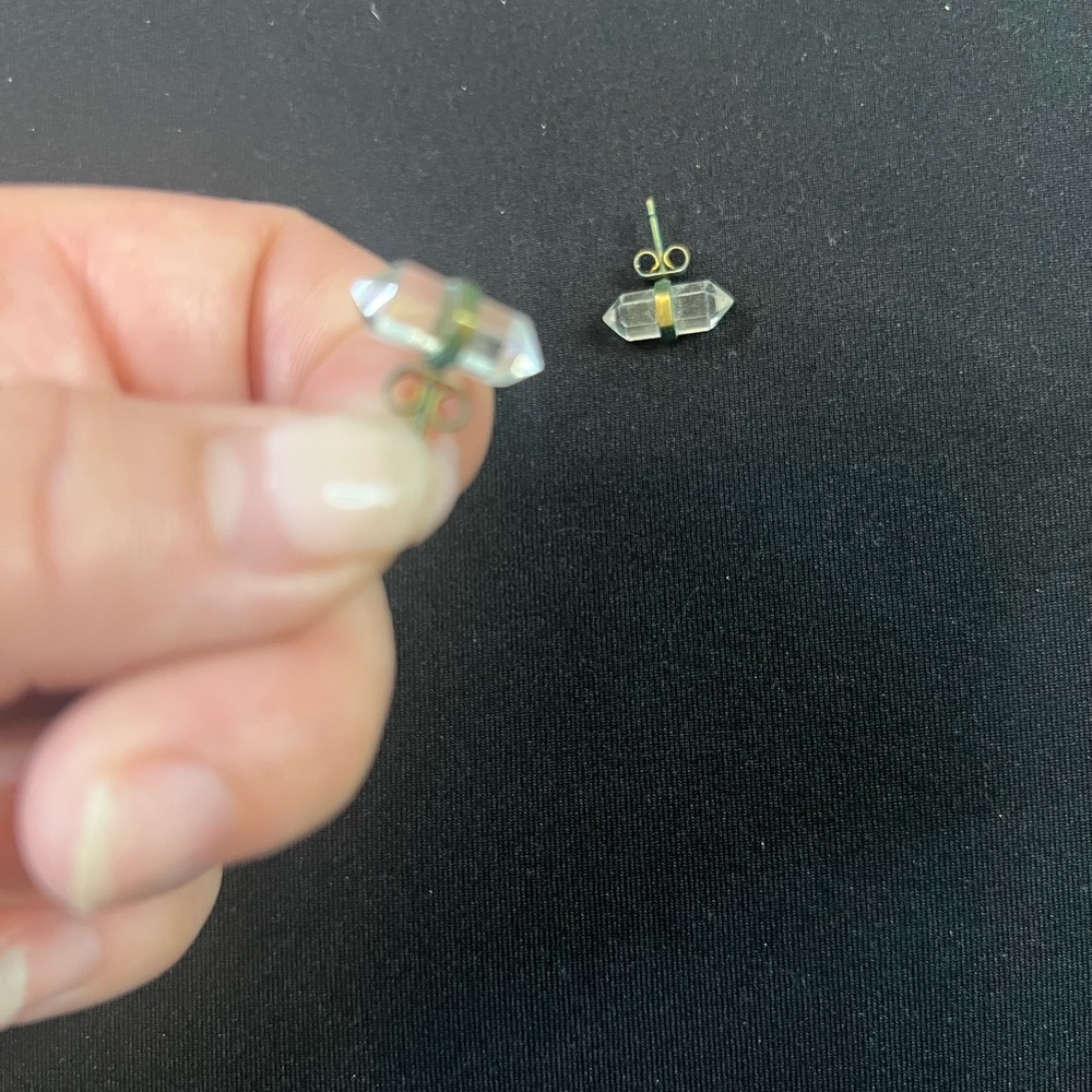 Quartz Crystal Stud Earrings